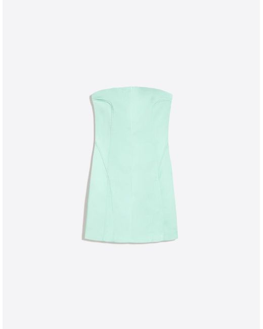 Bershka Green Mini Satin Dress