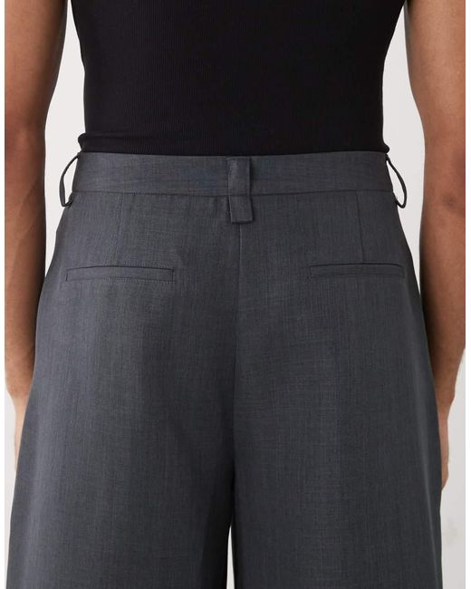 Collusion Black Tailored Wide Leg Trouser for men