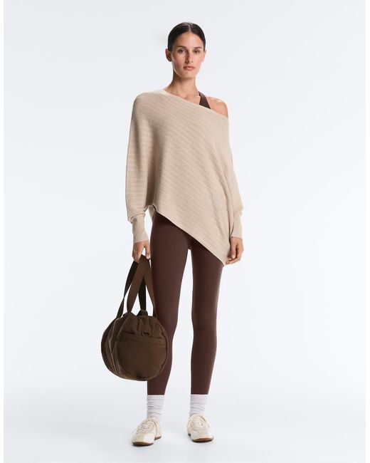 Oysho Natural Knit Rib Cape Jumper