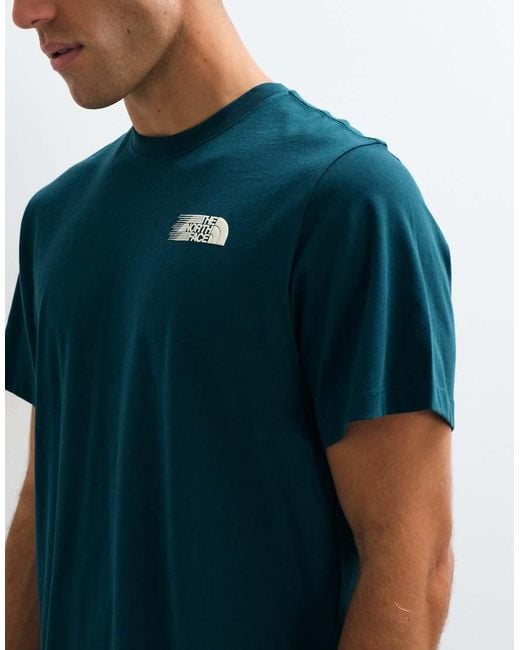 The North Face Blue Retro Trail Relaxed T-Shirt With Back Print for men