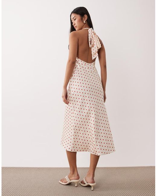 Nia Pink La Brea Midaxi Halter Neck Dress