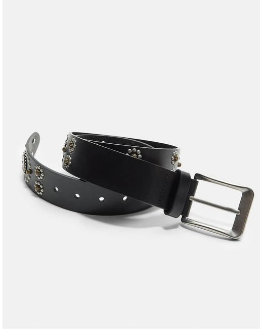 Cintura Nera Con Borchie di Stradivarius in Black