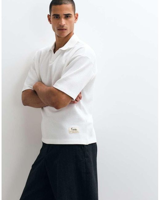 ASOS White Super Heavyweight Boxy Oversized Polo for men