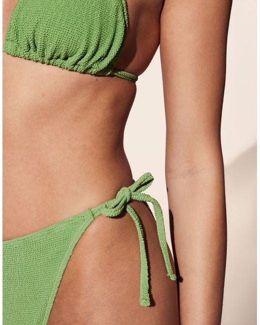 & Other Stories Green – gekräuselte bikinihose