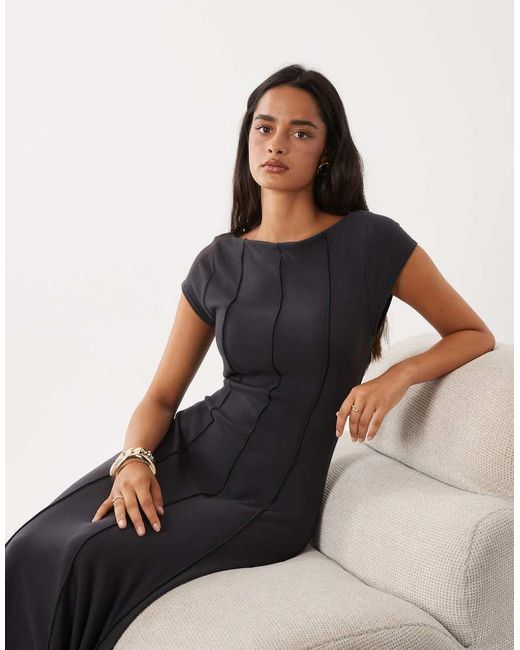 ASOS Multicolor Supersoft Exposed Seam Midi Dress