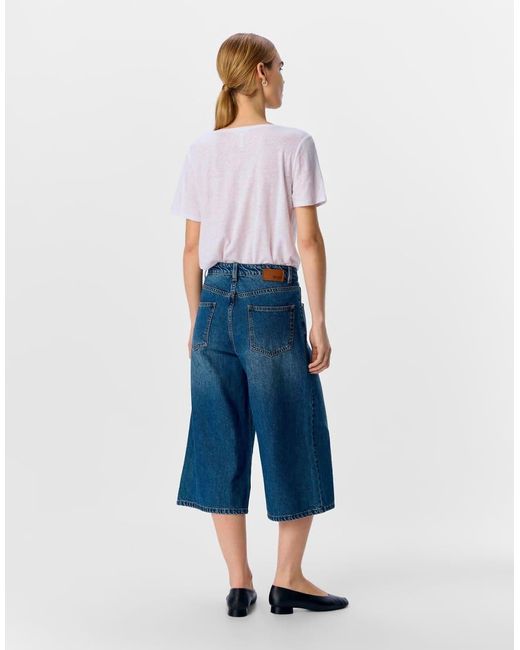 Pantalones Cortos Vaqueros Azul Medio De Estilo Bermuda De Object de color Blue