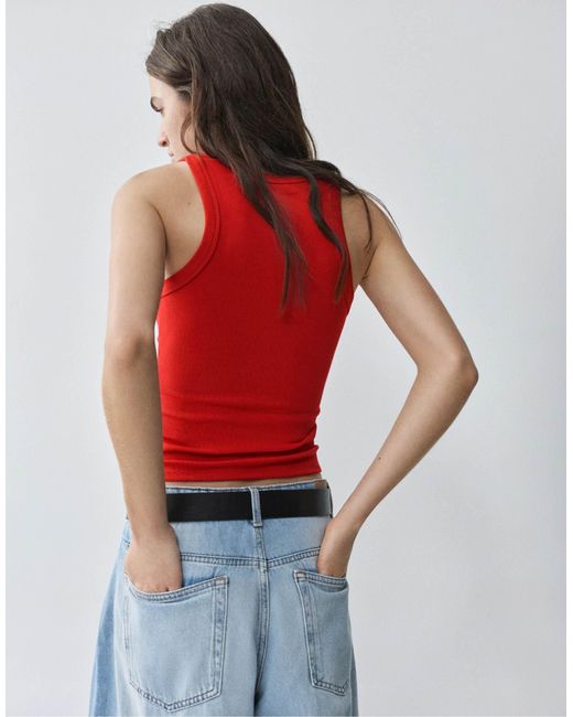 Pull&Bear Red Basic tanktop