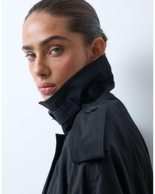 ASOS Blue Longline Oversized Trench Coat