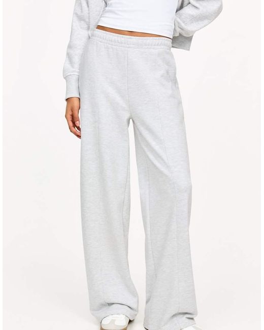 Pull&Bear White Straight Tracksuit Bottoms
