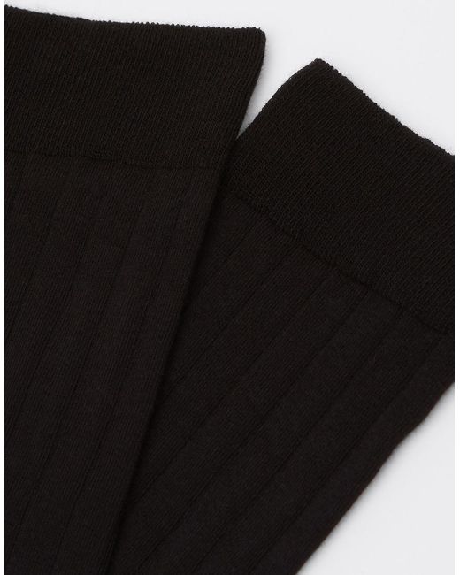 Calzedonia Black Ribbed Mid-Calf Socks