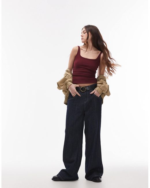 TOPSHOP Red – geripptes trägertop