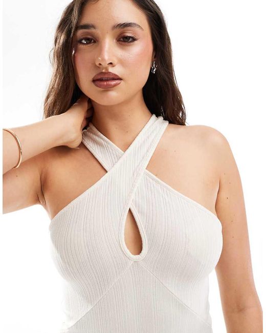 Top Allacciato Al Collo di Vero Moda in White