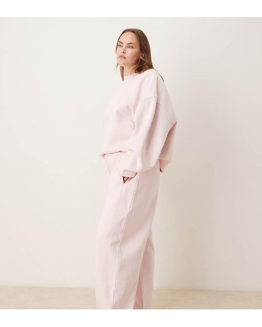 ASOS Pink Asos Design Curve Premium 500gsm Seamed Barrel Leg jogger