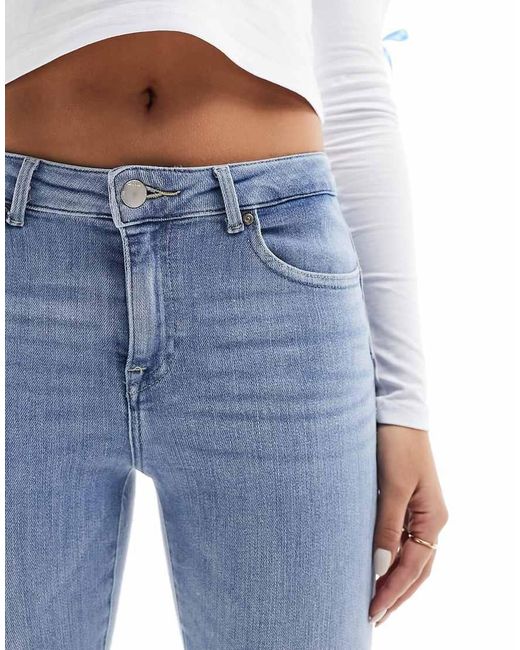 ONLY Blue Power Mid Rise Sculpt Skinny Jeans