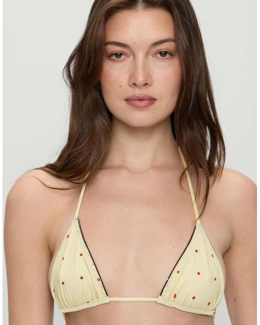 Frankie's Bikinis Natural Nick Satin Reversible Bikini Top