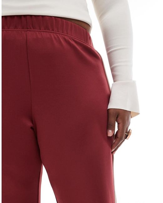 ONLY Red Straight Leg Trouser With Contrast Piping