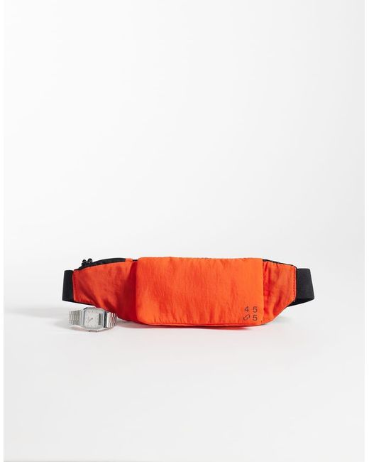 4505 Red Elasticated Adjustable Run Belt With Woven Flap And Key Pocket for men