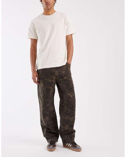 Levi's Green 568 Loose Strt Dbl Knee Trousers for men