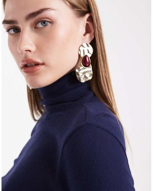 Top Dolcevita Taglio Lungo Blu Trasparente di ASOS in Blue