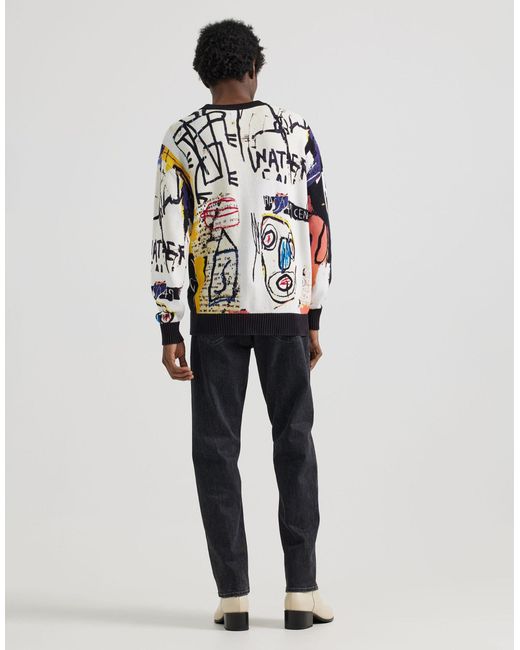X jean-michel basquiat - capsule - sweat à imprimé artistique sur l'ensemble Lee Jeans pour homme en coloris White