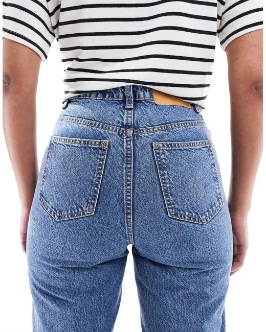 ASOS Blue Asos Design Tall High Rise Relaxed Mom Jeans