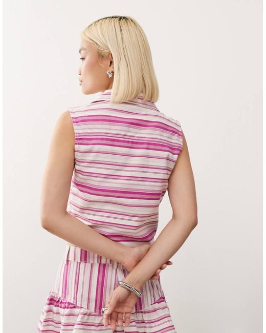 Collusion Pink Linen Blend Top