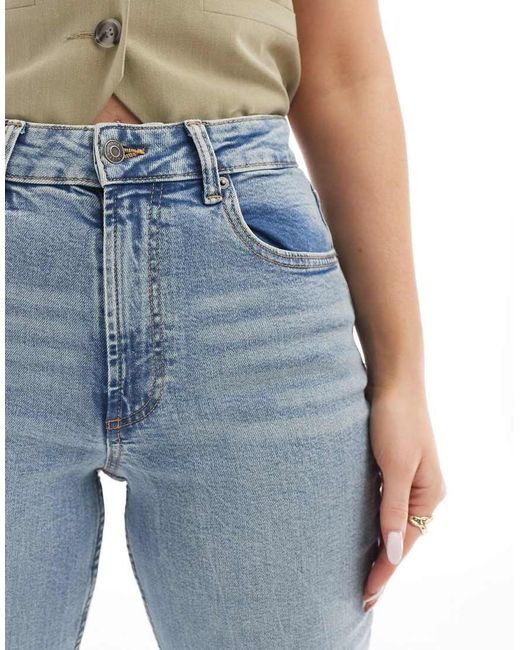 ASOS Blue Hourglass Slim Fit Mom Jeans