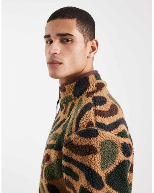 Parlez Multicolor Logo Zip Through All Over Camo Print Fleece for men