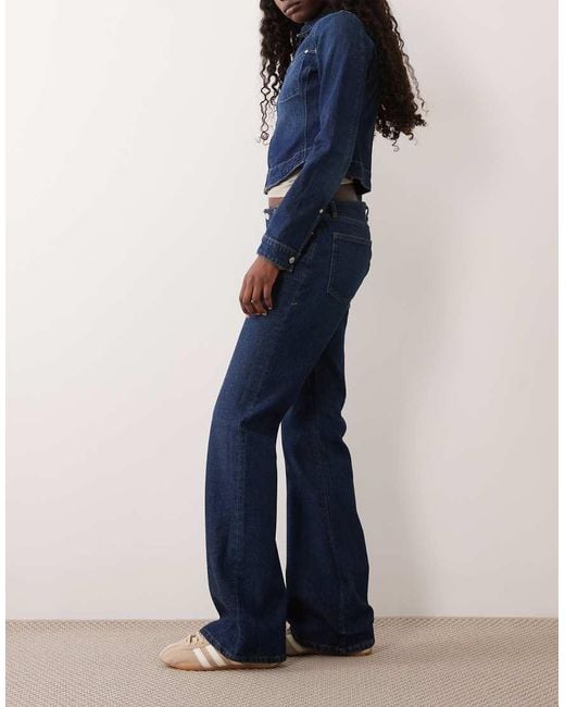 GOOD AMERICAN Blue Ghost Waist Low Rise Bootcut Jeans