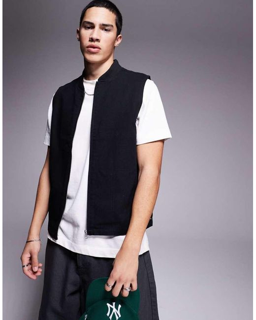 ASOS Blue Washed Gilet for men