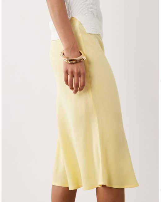 ASOS Natural Linen Blend 90s Slip Skirt