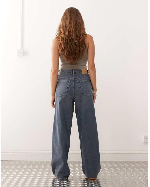 Weekday Blue Astro Unisex Low Rise Loose Fit baggy Jeans