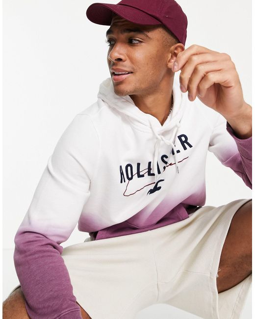 Sudadera técnica con capucha y estampado degradado Hollister de hombre |  Lyst