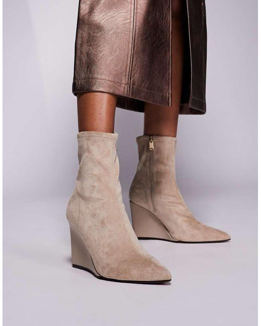 River Island Brown Wedge Heel Boot