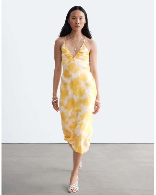& Other Stories Metallic Halterneck Midi Dress