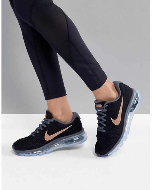 Nike Running Air Max 2017 Trainers In Black And Rose Gold | Lyst UK