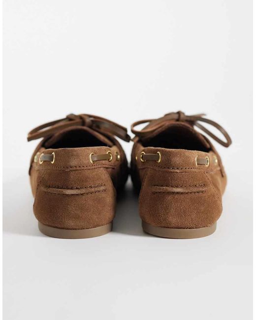 Mango Brown 100% Suede Boat Shoe