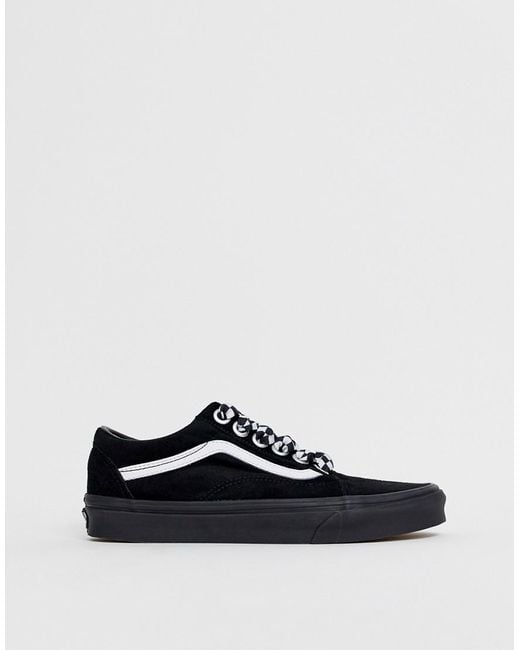 black and grey checkered vans with laces