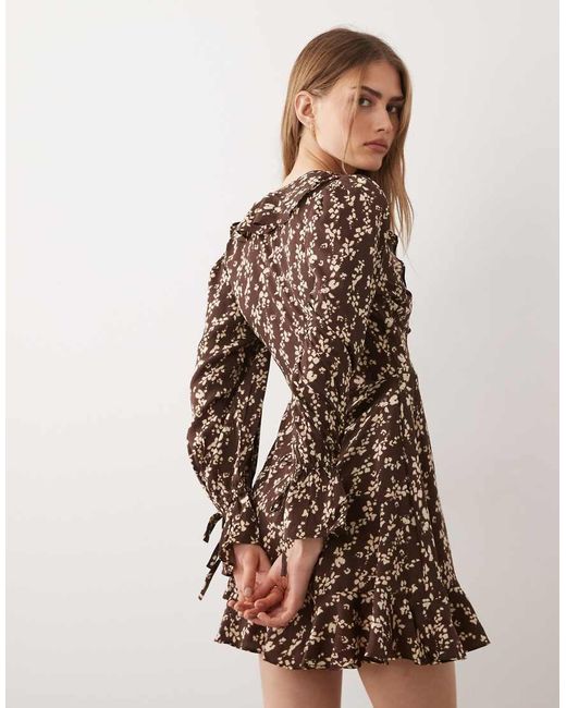 Wednesday's Girl Natural Wednesdays Girly Floaty Wrap Mini Dress