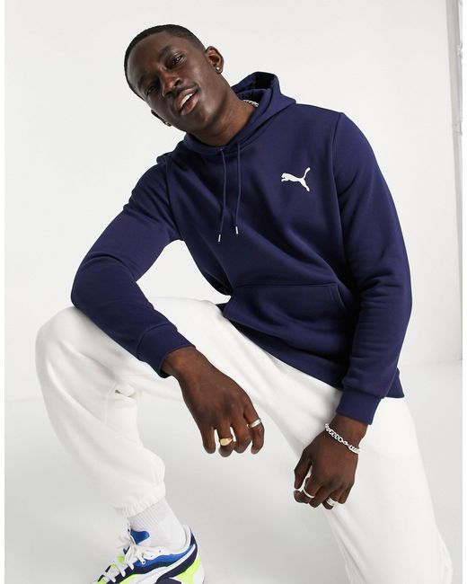 Sudadera azul marino con capucha y logo pequeño PUMA de Algodón de color  Azul para hombre | Lyst