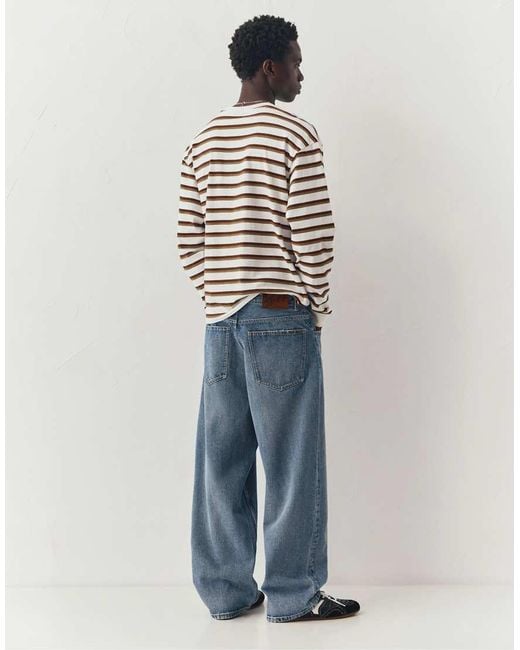 Pull&Bear Blue Relaxed Fit baggy Jeans for men
