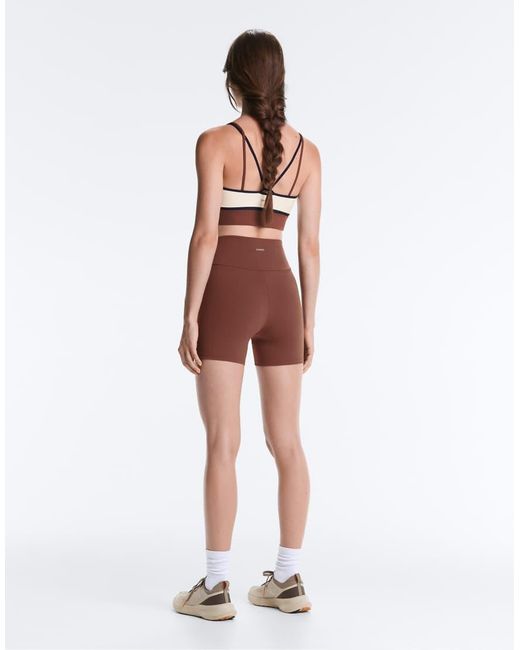 Oysho Red Contrast Colour Block Medium-Support Comfortlux Sports Bra