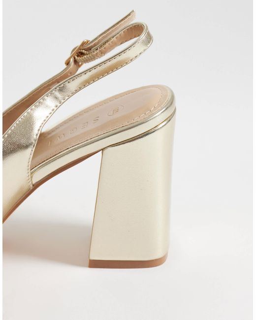 SEQWL Natural Hogan Block Heeled Shoes