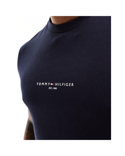 Tommy Hilfiger Blue Tommy Logo Tipped T-shirt for men