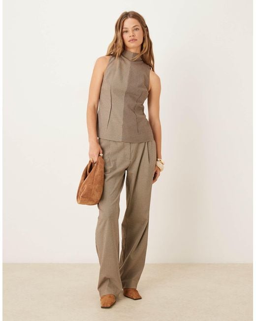 ASOS Brown Tailored High Neck Top