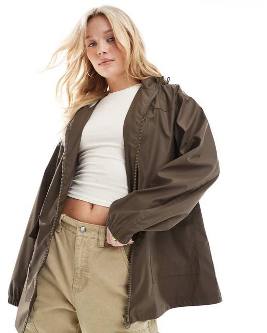 ASOS Brown Rubberised Rain Coat