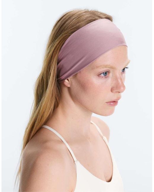 Oysho Pink Gathered Sports Headband