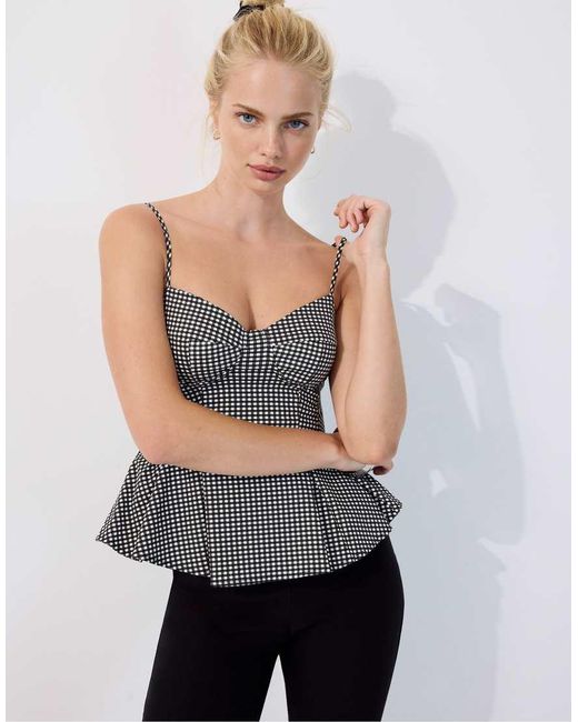 Stradivarius White Pleated Strappy Top