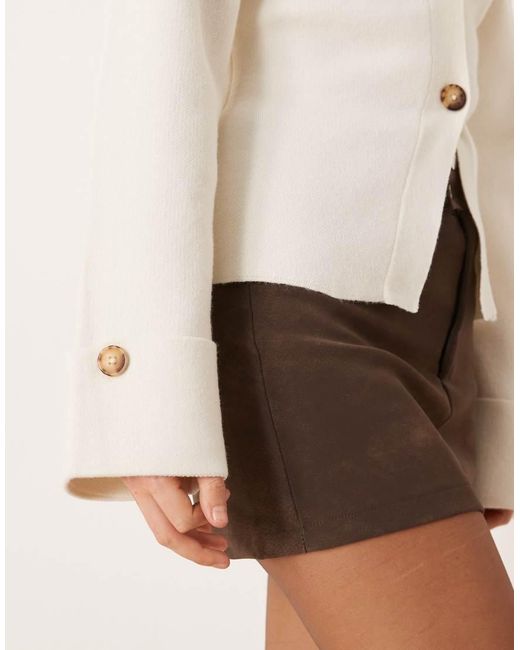 Gina Tricot Natural Long Sleeve Knitted Sculptured Cardigan