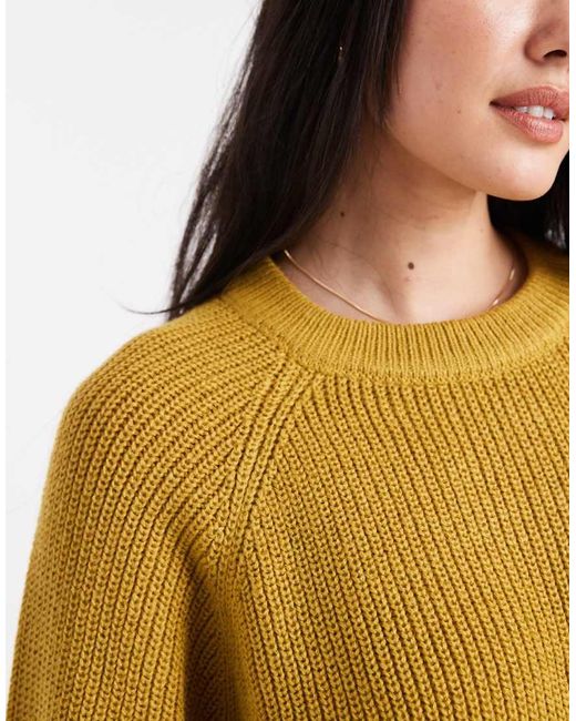 Brave Soul Green Cropped Knitted Crew Neck Jumper